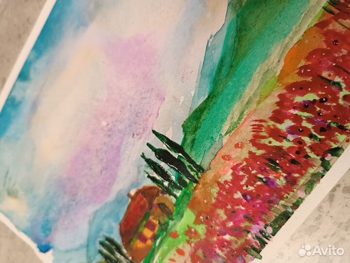 Рисунок картина акварелью 