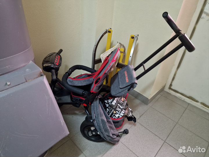 Велосипед коляска с ручкой