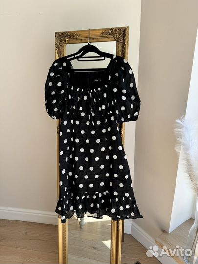 Платье в горошек Lakbi из натуральной ткани рами