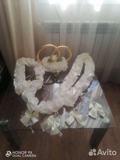 Украшение на авто свадебное