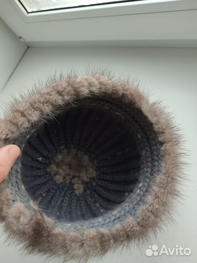 Шапка вязанная норка