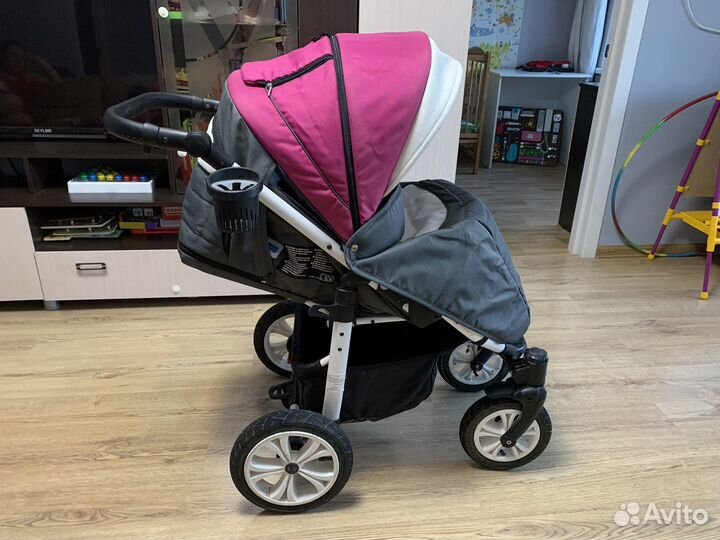 Коляска camarelo eos с сеткой, дождевиком, муфтами