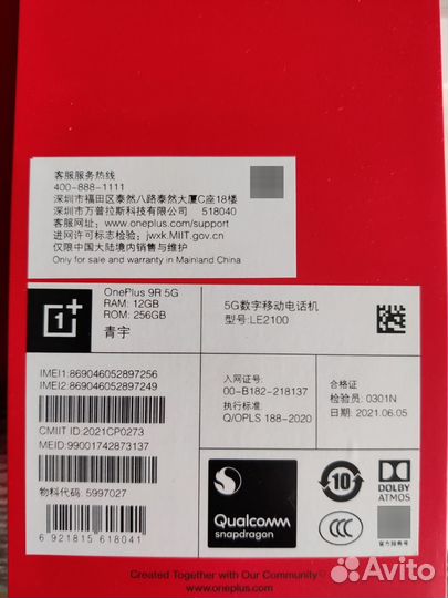 OnePlus 9R, 12/256 ГБ