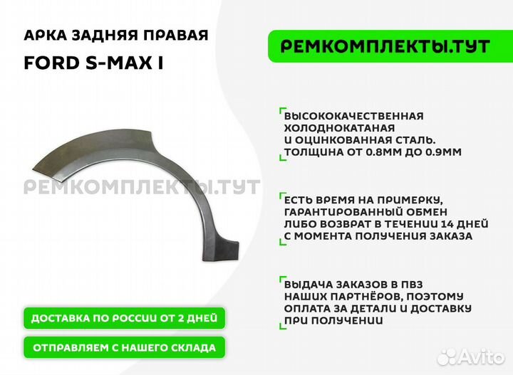 Арка задняя правая Ford S-MAX
