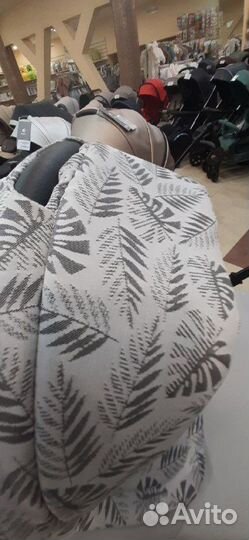 Коляска 2в1 Indigo MIO св.серая кожа+серый узор