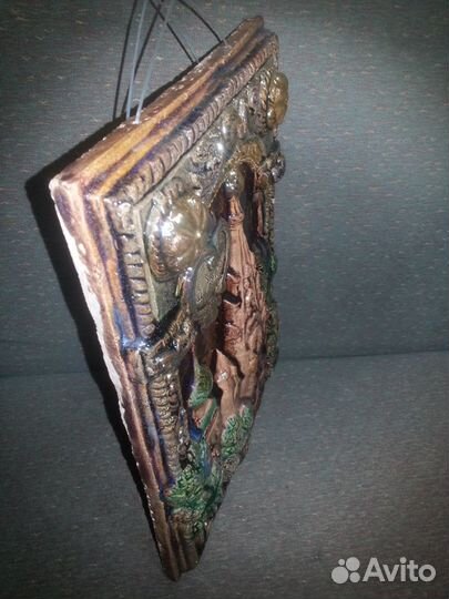 Панно СССР керамика день Рождества 320 х 220