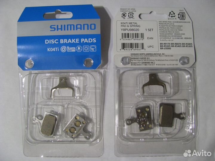 Тормозные колодки Shimano K04Ti. Оригинал