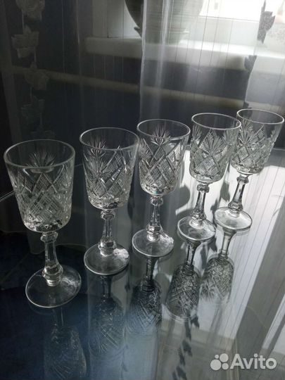 Хрустальные рюмки на ножке СССР