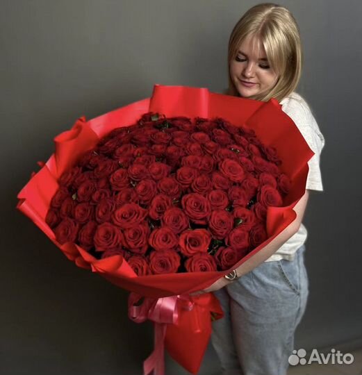 Букет роз 101 красные розы 51шт 101шт