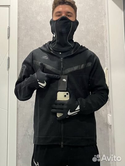 Кофта Nike tech fleece черная
