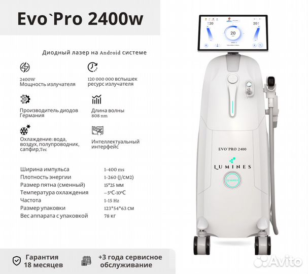 Аппарат для эпиляции люминес Evo’Pro 2400