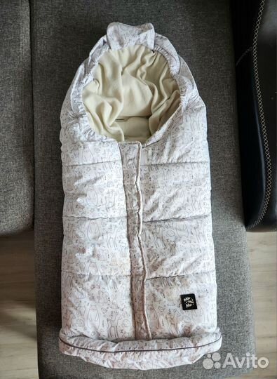 Зимний конверт в коляску+муфта Мимими