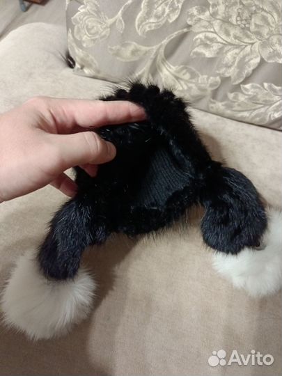 Шапка из нутрии детская