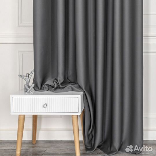Шторы блэкаут Марсель Темно-серый