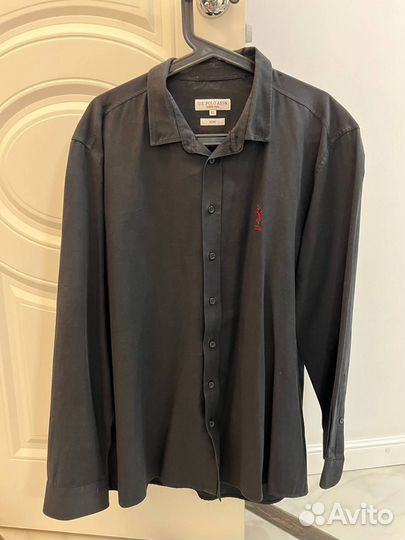 Рубашка черная U.S.Polo, XL, Slim