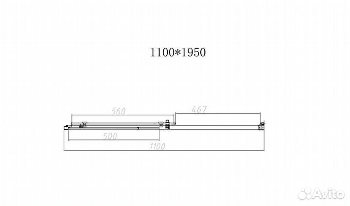 Душевая дверь Slim-N VDS-4SN110CLB, 1100