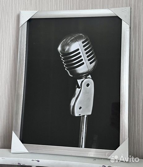 Картина настенная микрофон новая караоке подарок
