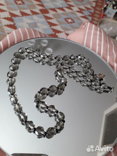 Бусы Чехия стекло под раухтопаз