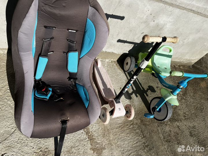 Автокресло, велосипед трехколесный, самокат