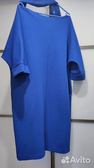 Платье синее индиго фактурное