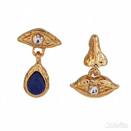 Серьги с агатом и серебром 925 пр. Schiaparelli