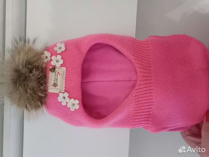 Шапка шлем для девочки зима