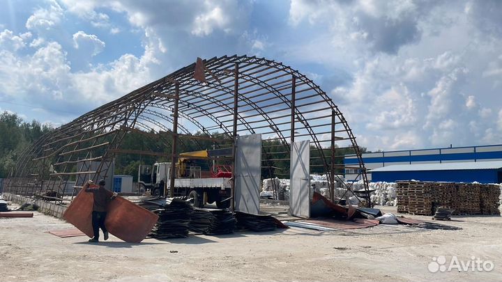 Каркас ангара б/у арочного длина