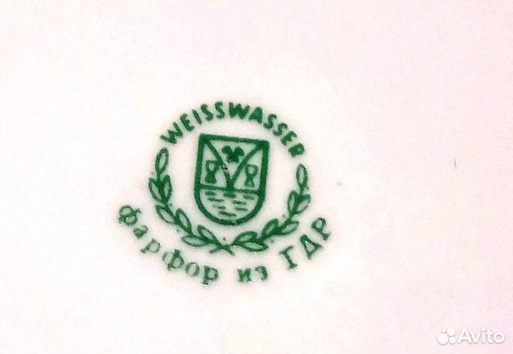 Супница фарфор гдр белая с цветами weisswasser