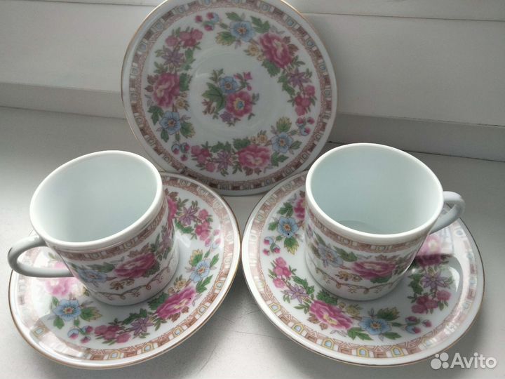 Кофейные чашки, блюдца. Китай, винтаж