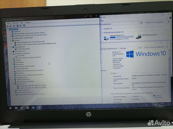 Ноутбук HP 15-ас040ur Celeron N3050/4Gb/SSD120