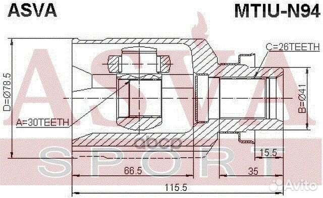 ШРУС внутренний перед прав mitsubishi/ grandis