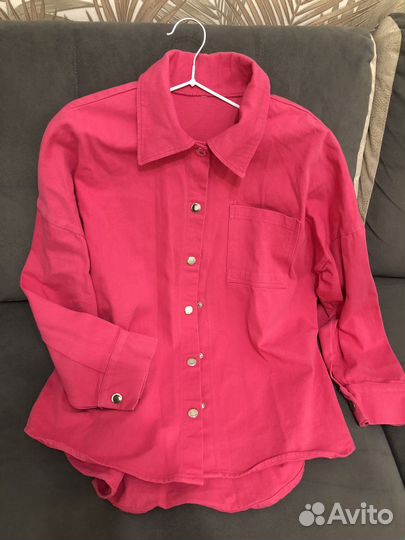 Рубашка джинсовая на кнопках 46-48