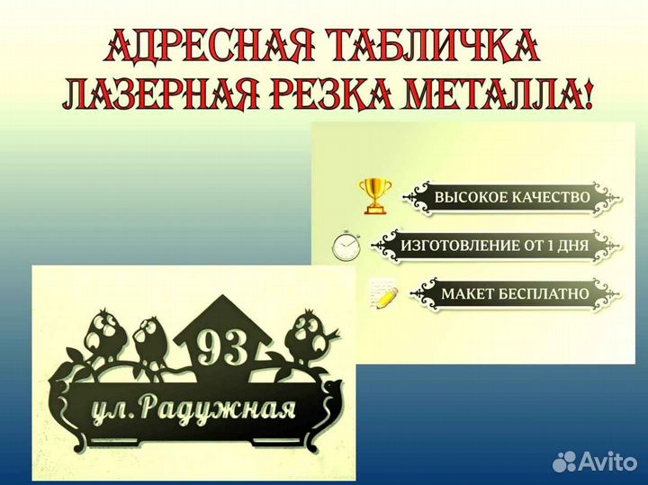 Стильная адресная табличка