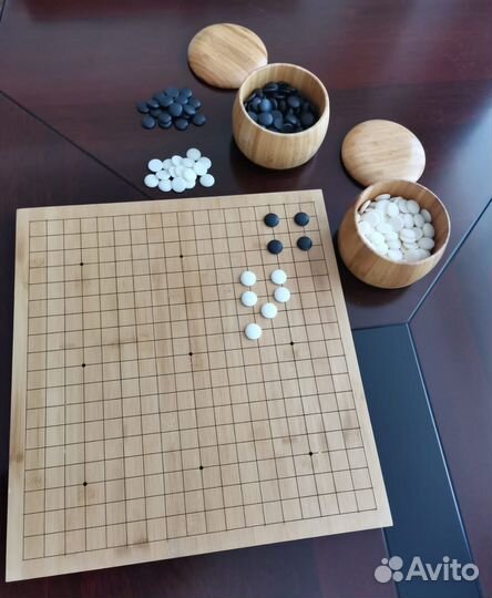 Набор для игры в Го: доска 440*470*19 мм бамбук