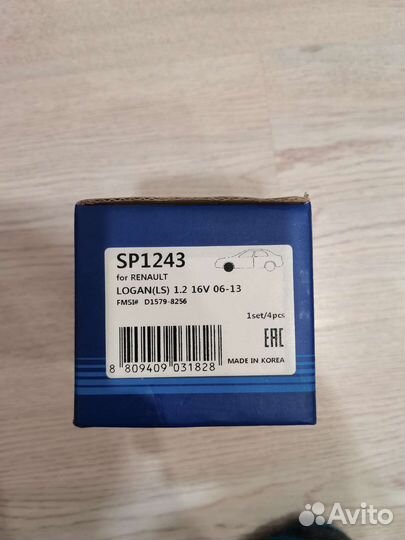 Тормозные колодки Renault logan sandero