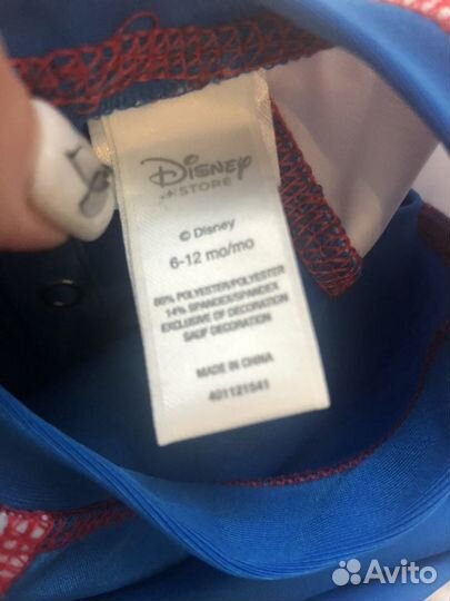 Шорты+топ uv50+шляпа+тапки Disney 6-12мес