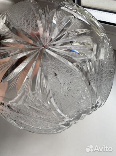 Ваза корзина конфетница хрустальная Bleikristall