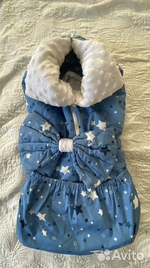 Конверт-одеяло на выписку для мальчика зимний