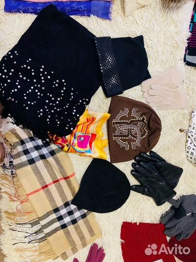 Шапка шарф перчатаки варежки