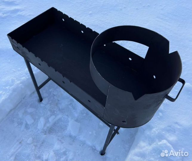 Мангал с печкой на казан чугунный 12л