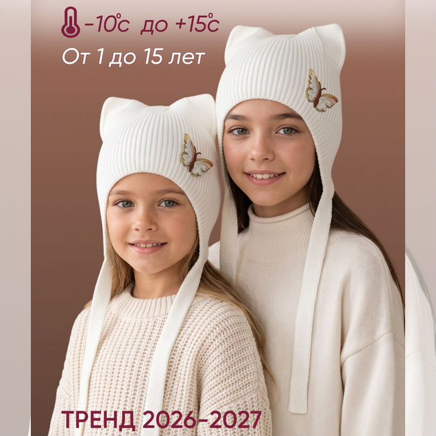 Шапка осенняя для девочки