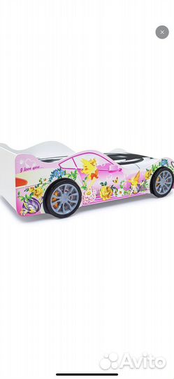 Кровать-машина для девочки с матрасом