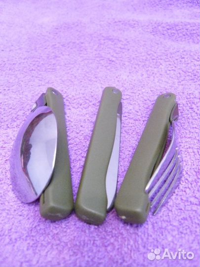 Складной походный набор(ложка,вилка,нож)