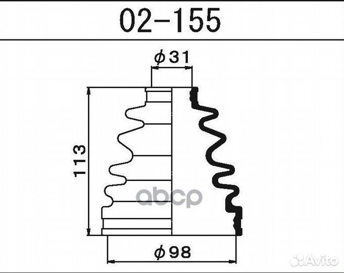 Пыльник внешн ШРУСа (d28 D95 H113) Toyota 02