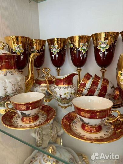 Сервиз кофейный новый Красная охота Чехия