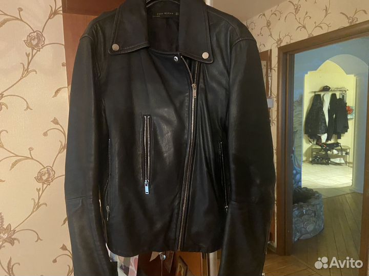 Кожаная куртка косуха женская