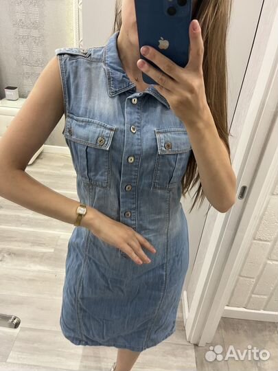 Платье джинсовое 46