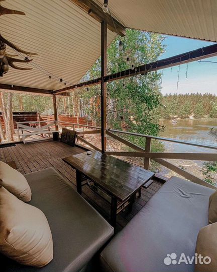 Баня на дровах у озера