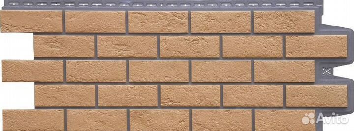 Фасадные панели Grand Line Состаренный Кирпич design plus Солома, шов темно-бежевый