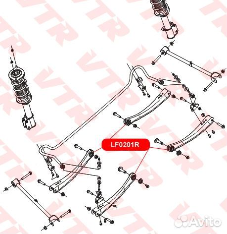 Сайлентблок поперечного рычага задней подвески